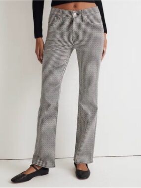 Madewell Kick Out Crop Jeans in Houndstooth Check  Sz 26